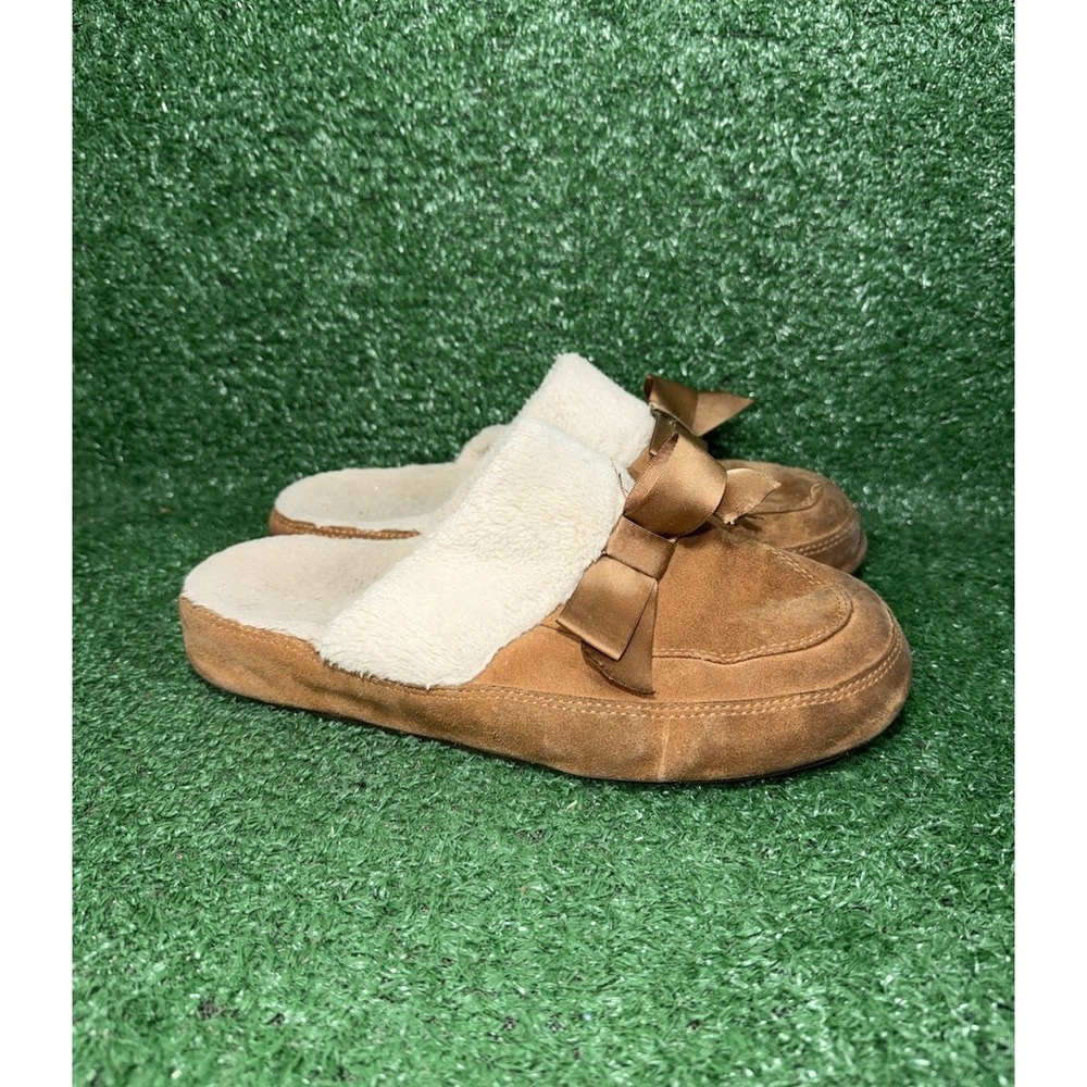 Vionic Slippers Women Size 8 Brown‎ Suede Nessie Orthotic Comfort Shoes Loafers